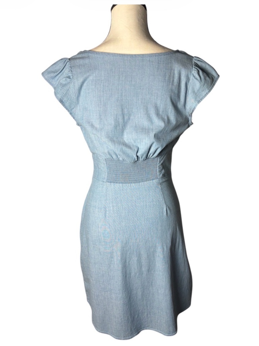 Banana Republic Cotton Cap Sleeve Chambray Mini Dress (Size 4) - Picture 6 of 8